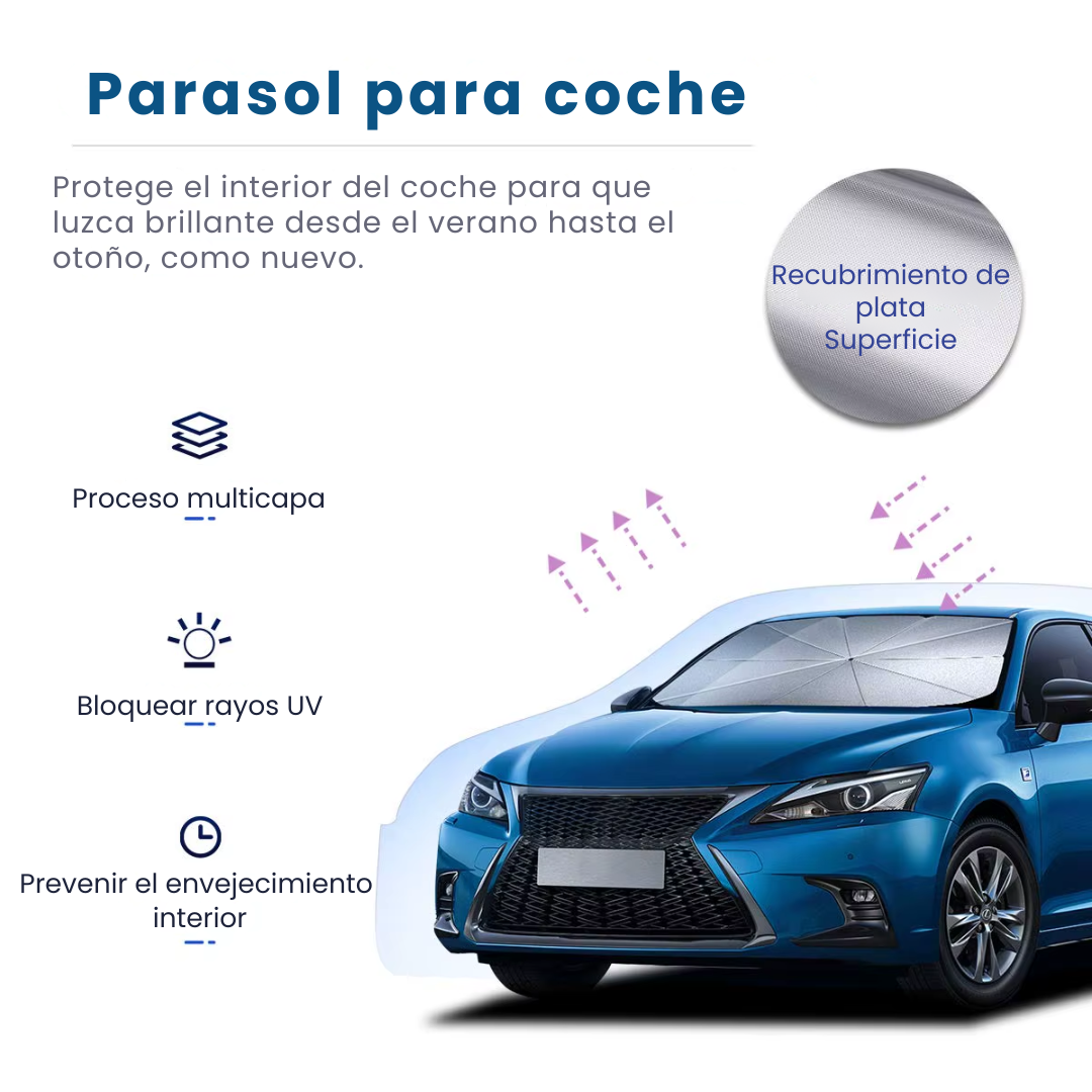 Sombrilla Parabrisas de Carro Parasol Aislante de Calor