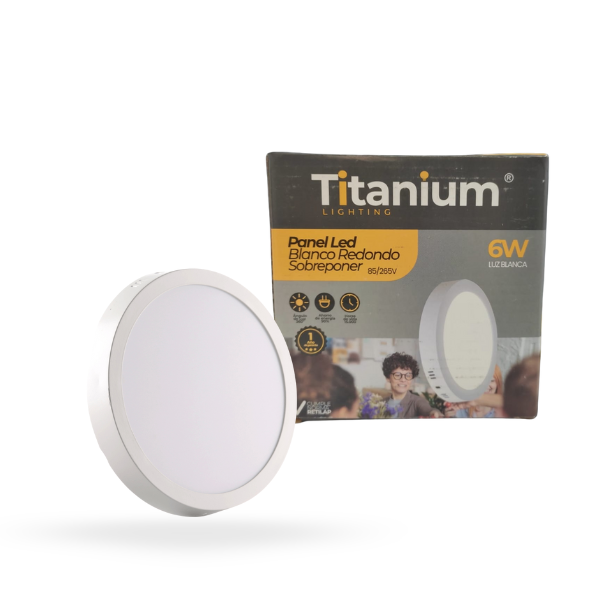 Panel Led Sobreponer Redondo 6w Luz Blanca