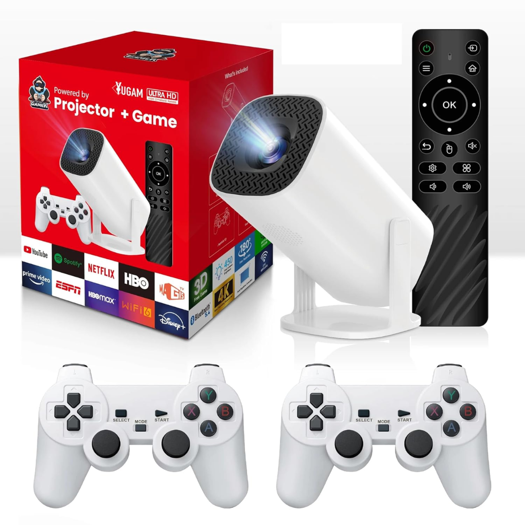 Proyector Portátil con Consola de Juegos y Controles