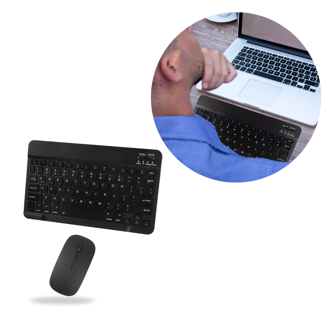Combo Teclado y Mouse Inalámbrico Bluetooth para Tablet