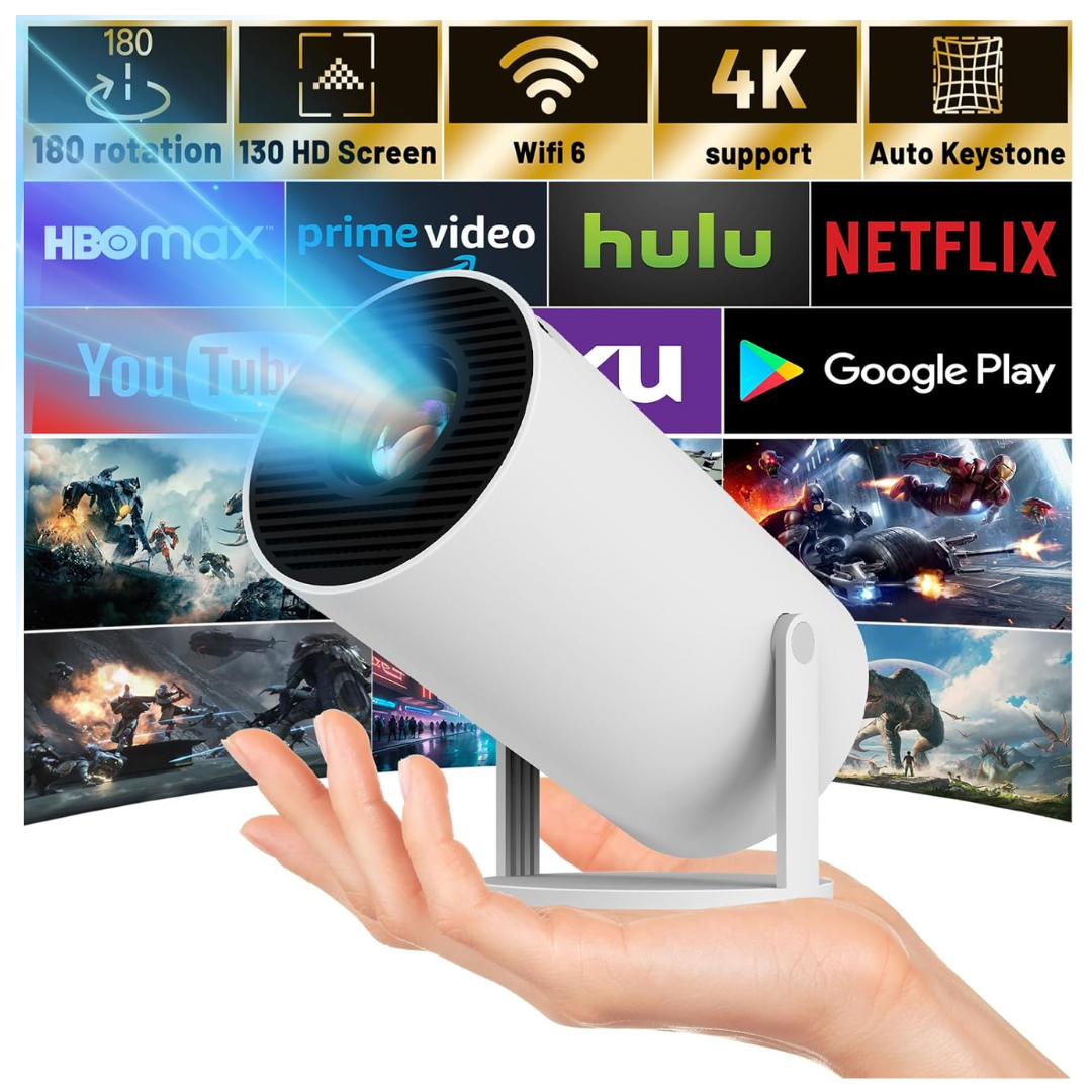 Proyector Portátil con Consola de Juegos y Controles