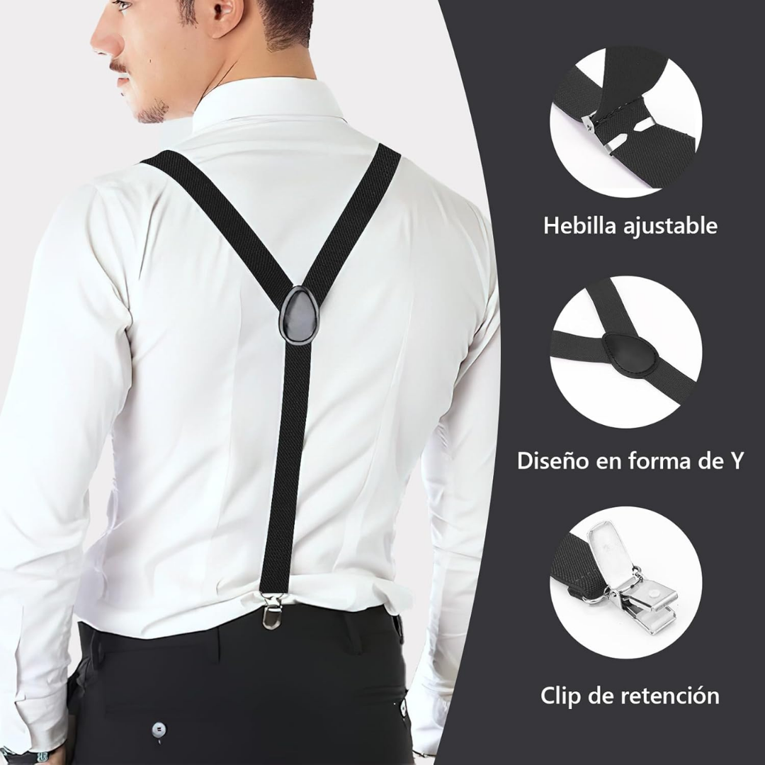 Tirantes Cargaderas Para Pantalón + Corbatín Ropa Fiesta
