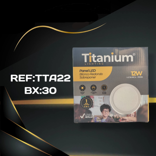 Panel Led Sobreponer Redondo 12w Luz Blanca