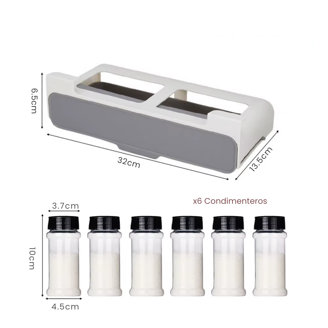 Organizador Plegable de Especies x6 Condimenteros Plástico