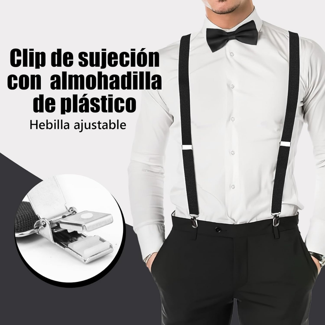 Tirantes Cargaderas Para Pantalón + Corbatín Ropa Fiesta