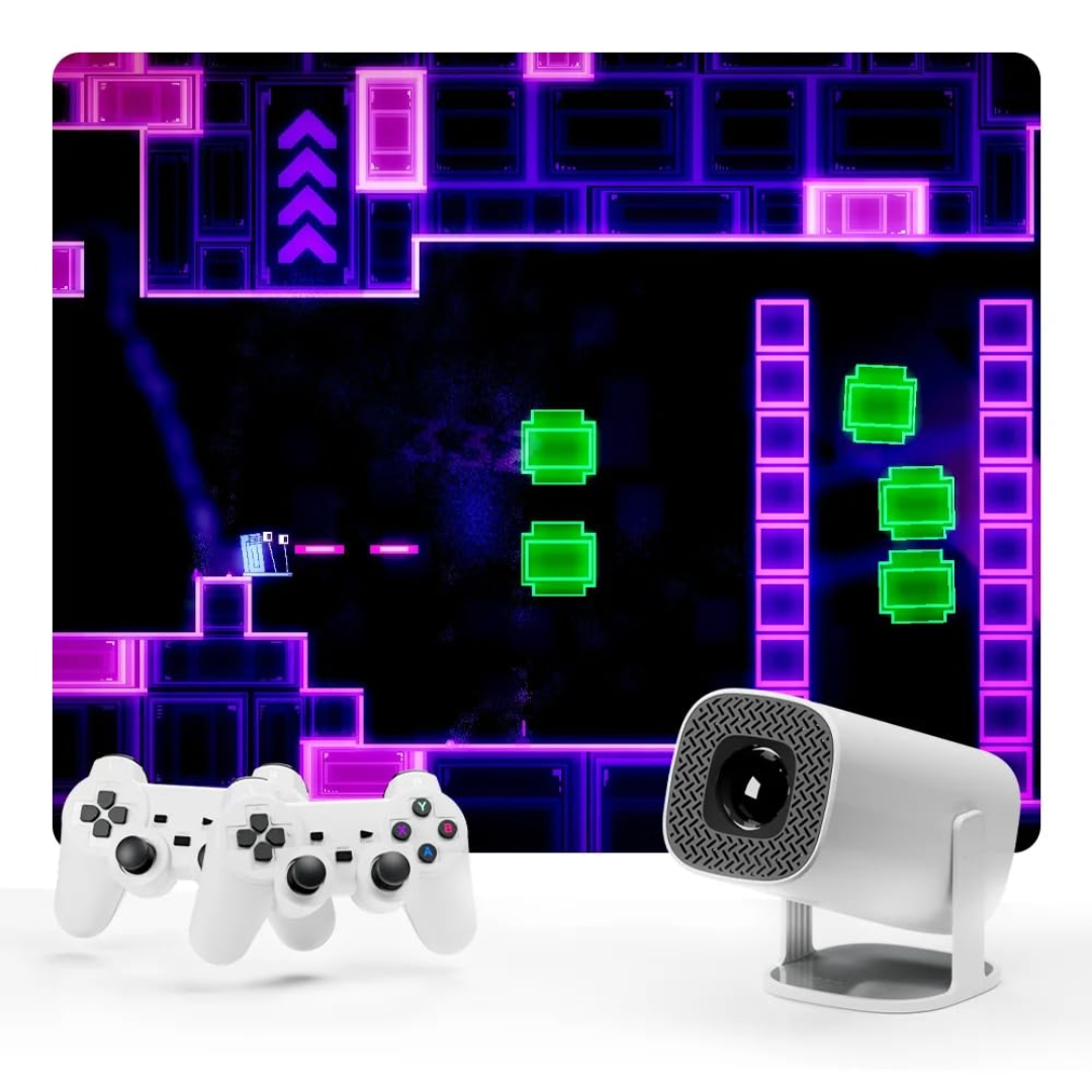 Proyector Portátil con Consola de Juegos y Controles