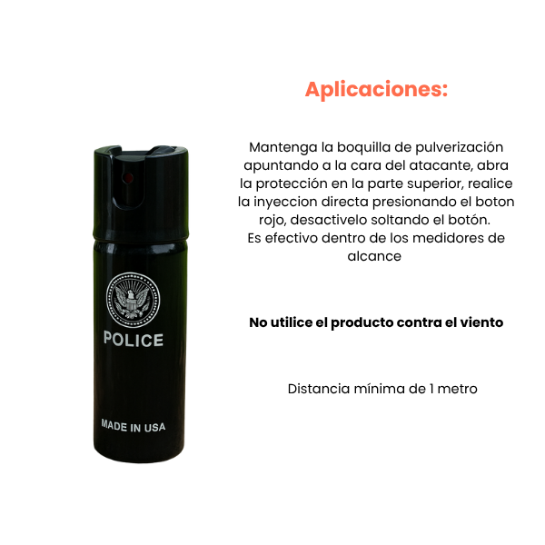 Gas Pimienta Defensa Personal Aerosol 60ml