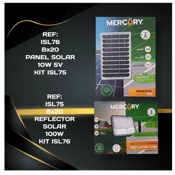 Reflector Solar LED 100w IP65 Luz Blanca Control Remoto
