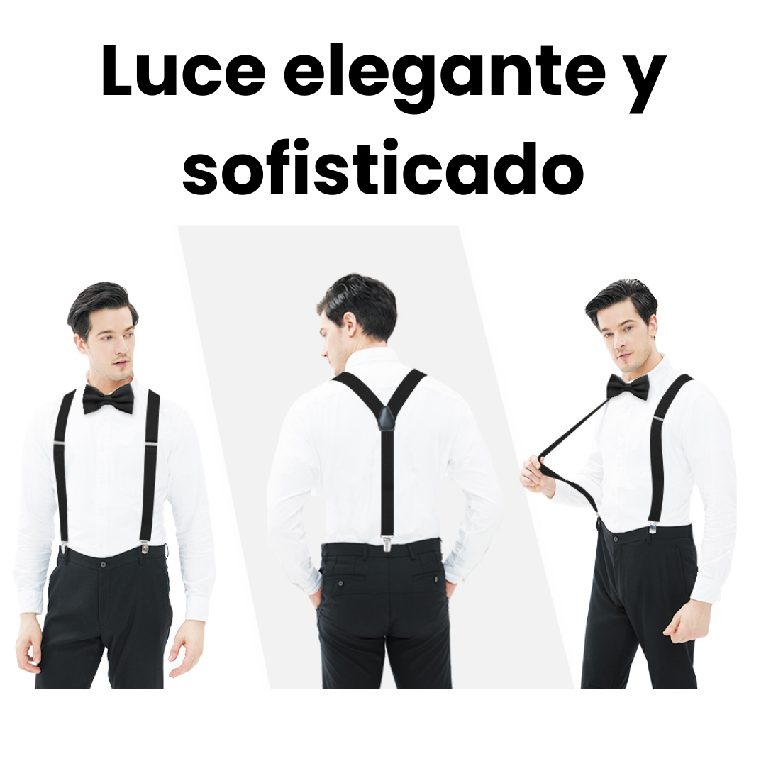 Tirantes Cargaderas Para Pantalón + Corbatín Ropa Fiesta