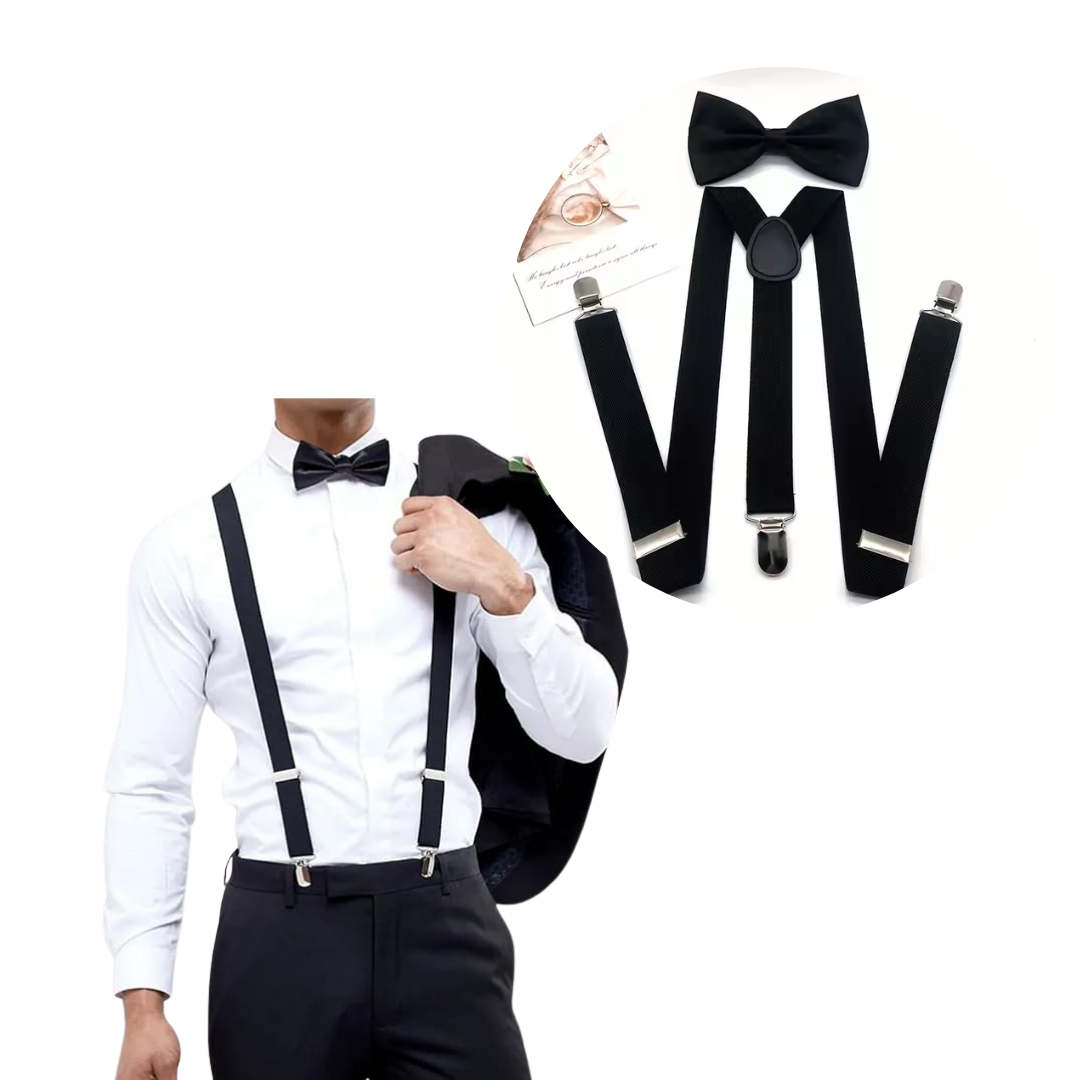 Tirantes Cargaderas Para Pantalón + Corbatín Ropa Fiesta