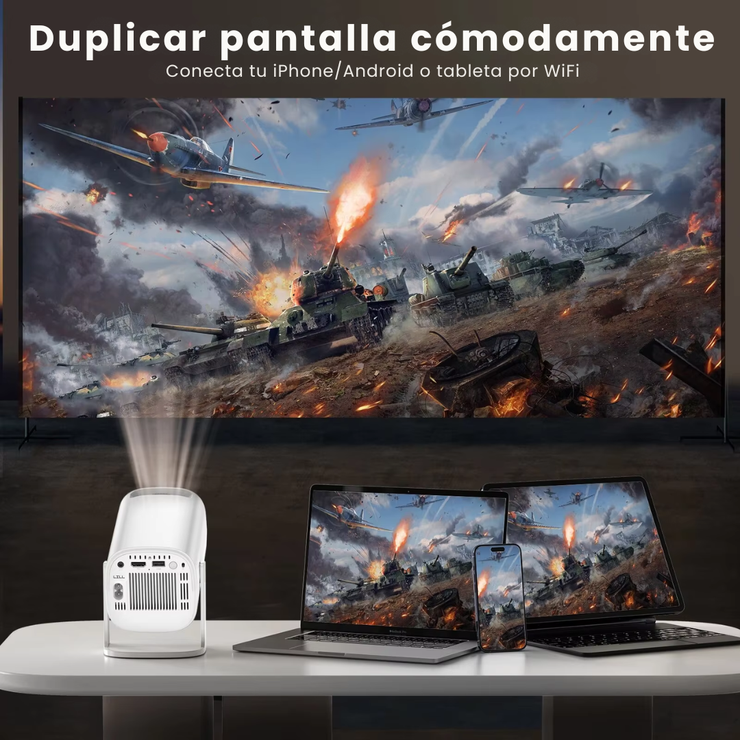 Proyector Portátil con Consola de Juegos y Controles