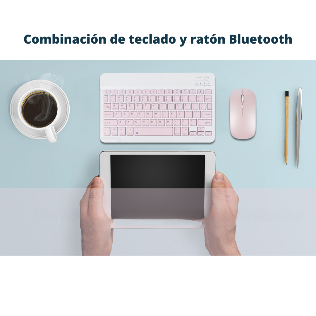 Combo Teclado y Mouse Inalámbrico Bluetooth para Tablet