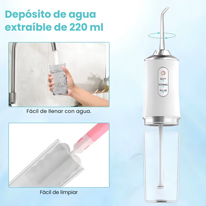 Irrigador Bucal Portátil Recargable Limpieza Dental