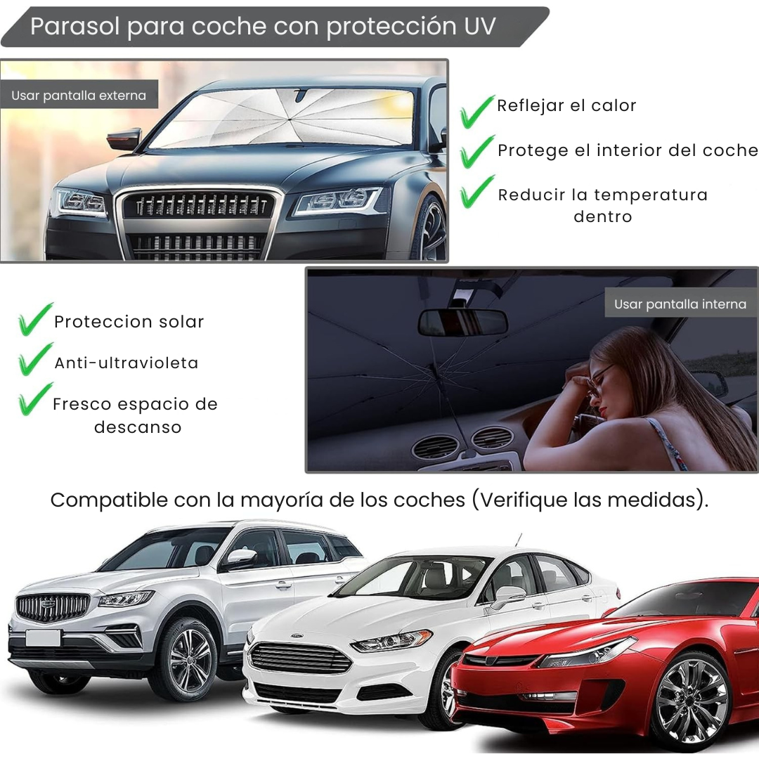Sombrilla Parabrisas de Carro Parasol Aislante de Calor