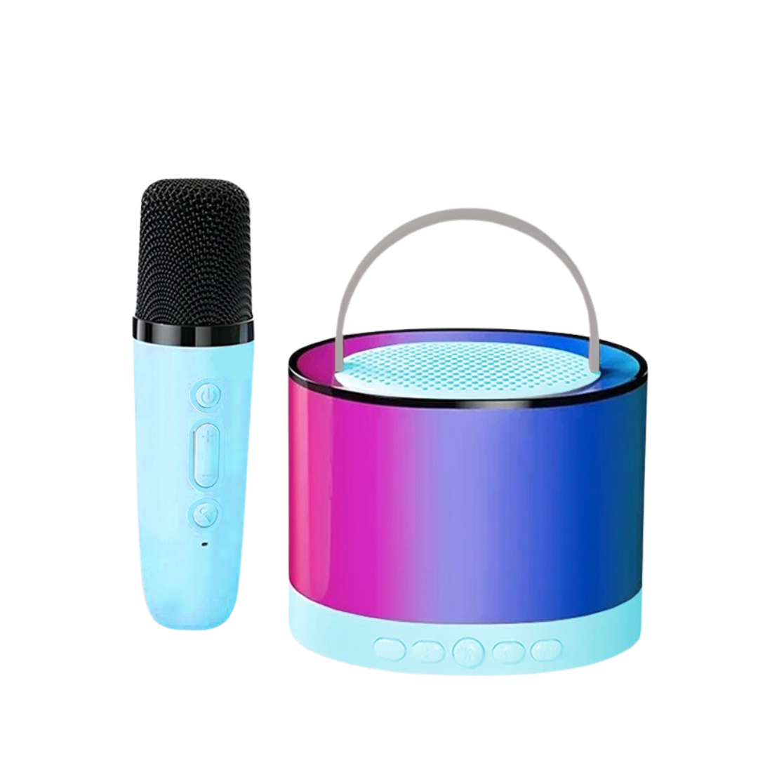 Mini Parlante Karaoke + 1 Micrófono Inalámbrico Luces RGB K52