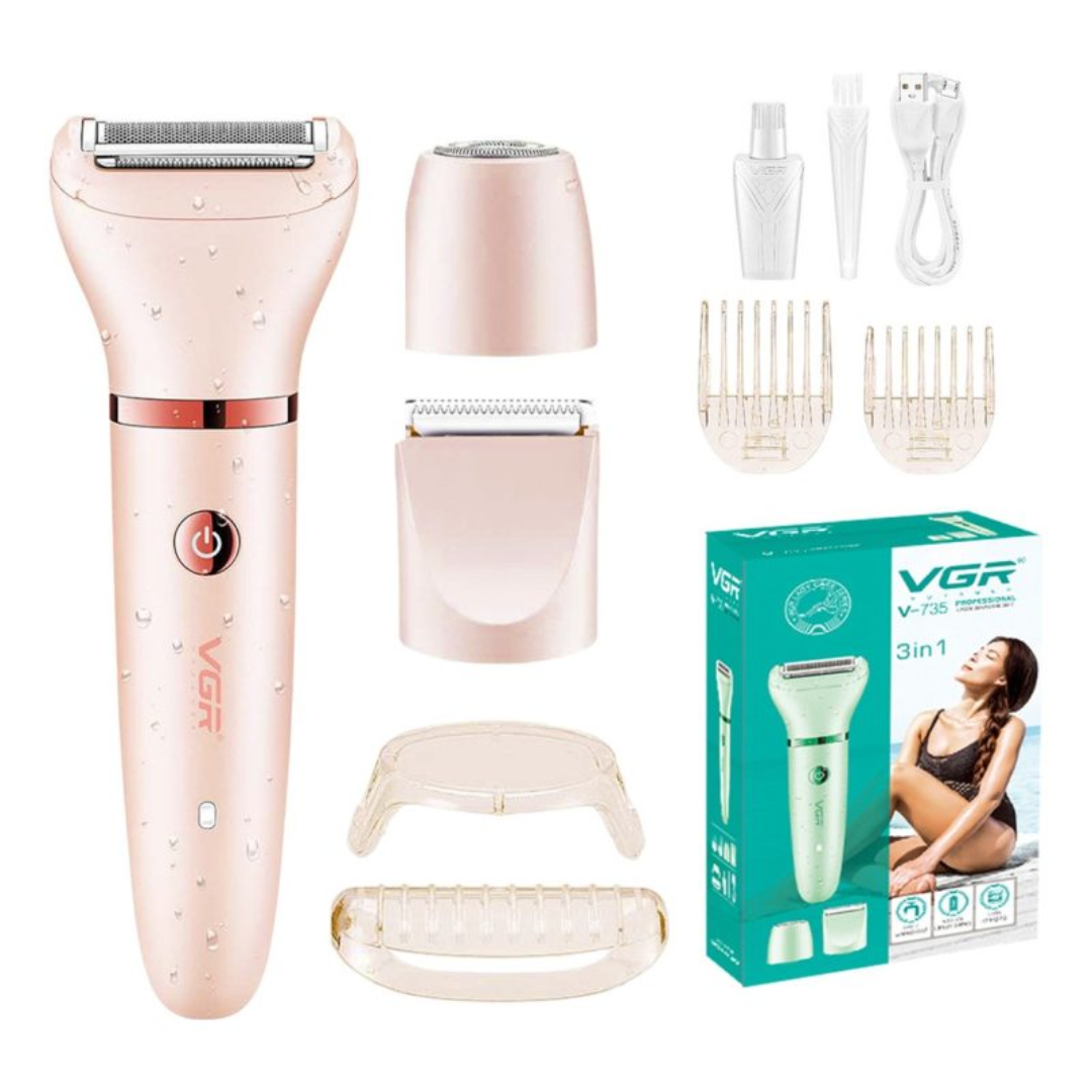 Máquina de Afeitar VGR Eéctrica 3 en 1 para Mujer V-735