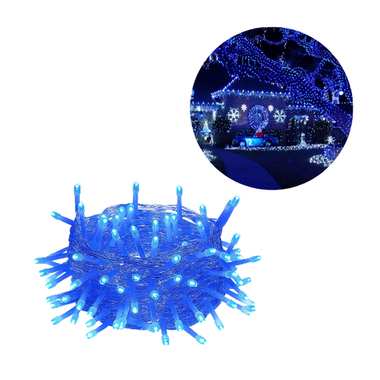 Extensión Luz LED Lineal Azul 200 Luces 14 Metros Cable Transp REF 1443