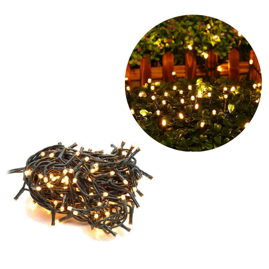 Extensión Luz LED Lineal Cálida 200 Luces 14 Metros Cable Verde 1450A