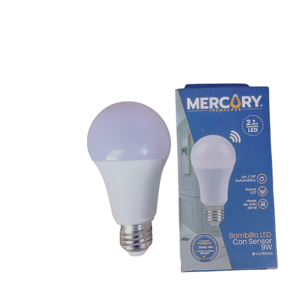Bombillo Sensor de Movimiento 9w Led Luz Blanca