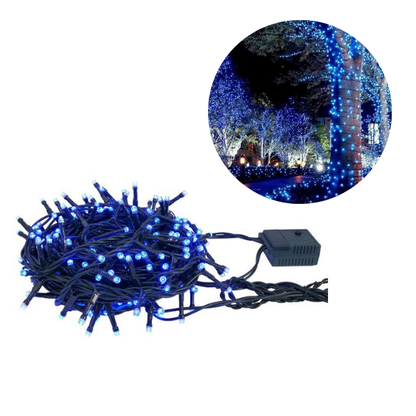 Extensión Luz LED Lineal Azul 200 Luces 14 Metros Cable Verde REF 1453