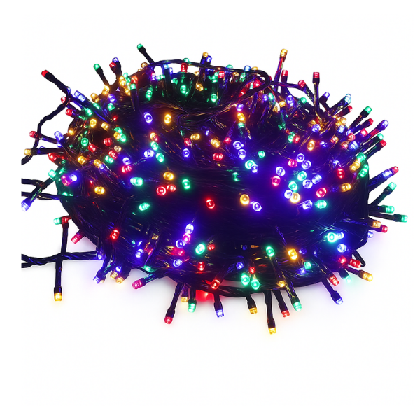 Extensión Luz LED Lineal Multicolor 200 Luces 14 Metros Cable Verde REF 1452A