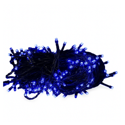 Extensión Luz LED Lineal Azul 200 Luces 14 Metros Cable Verde REF 1453