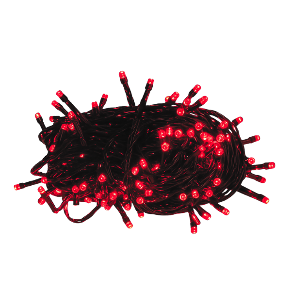 Extensión Luz LED Lineal Roja 200 Luces 14 Metros Cable Verde REF 1454