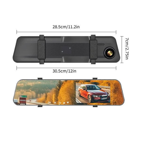 Espejo Retrovisor con Cámara Pantalla HD 1080 Carro Cámara Dual