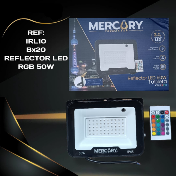 Reflector Led RGB 50w Control Multicolor