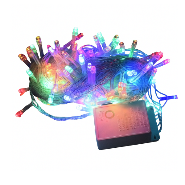 Extensión Luz LED Lineal Multicolor 100 Luces 7 Metros Cable Transp