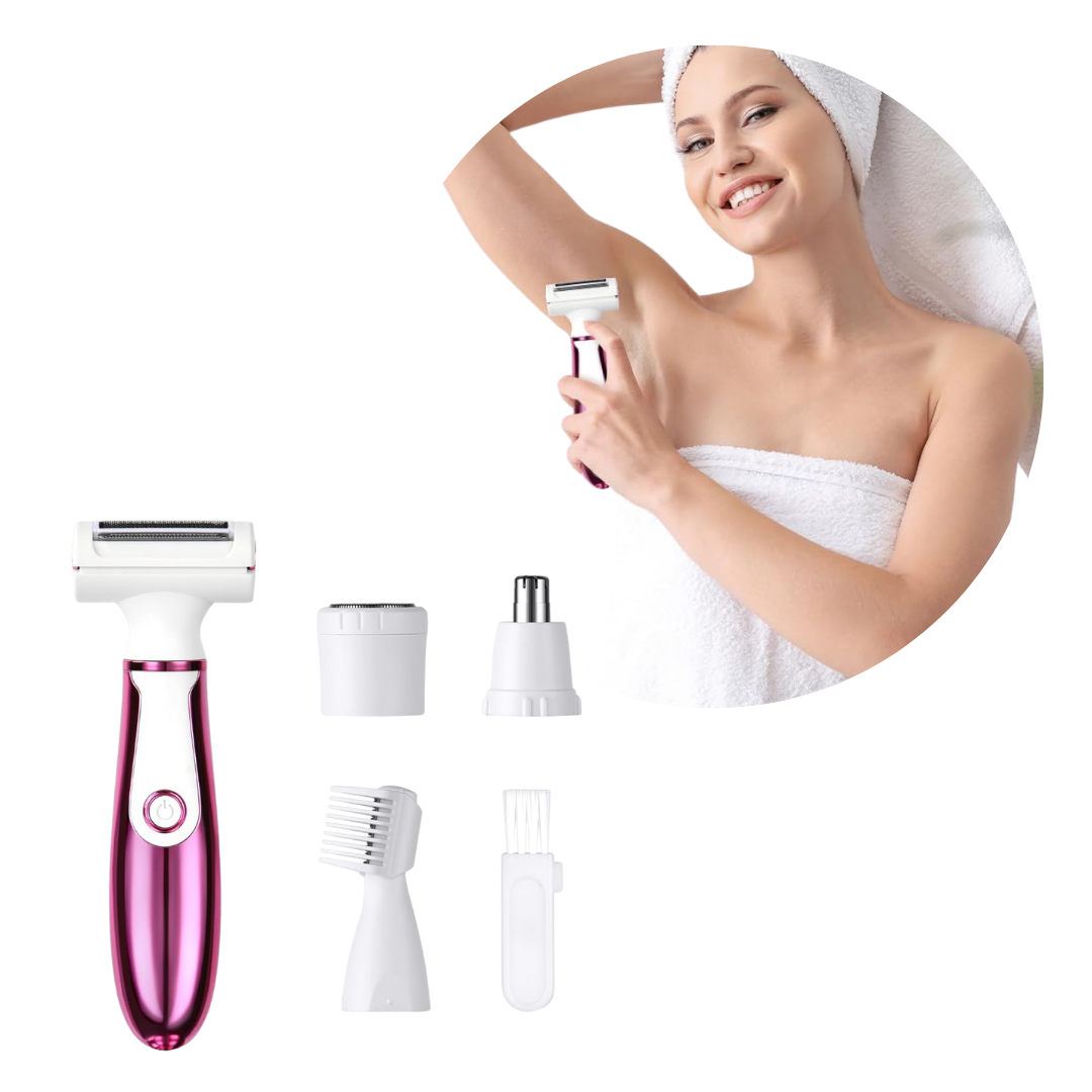 Depiladora Eléctrica Corporal 4 en 1 Kemei Mujer Recargable