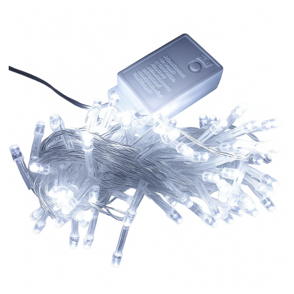 Extensión Luz LED Lineal Blanca 100 Luces 7 Metros Cable Transp