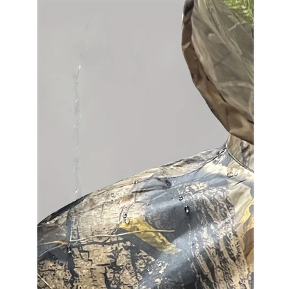Impermeable Largo Chubasquero con Capucha Camuflado