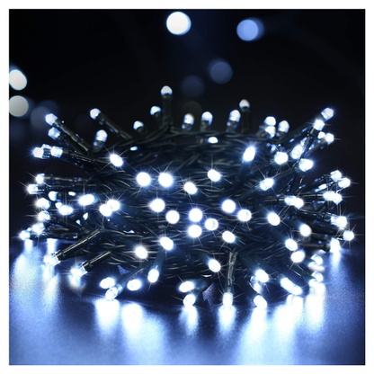 Extensión Luz LED Lineal Blanca 200 Luces 14 Metros Cable Verde 1451A