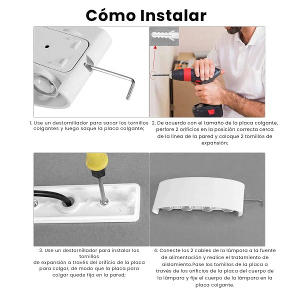 Lámpara Pared Decorativa Ojo de Lupa 6W 3000K Luz Cálida
