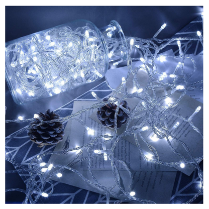 Extensión Luz LED Lineal Blanca 200 Luces 14 Metros Cable Transp REF 1441