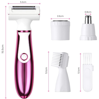 Depiladora Eléctrica Corporal 4 en 1 Kemei Mujer Recargable