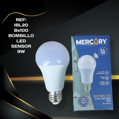 Bombillo Sensor de Movimiento 9w Led Luz Blanca