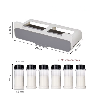 Organizador Plegable de Especies x6 Condimenteros Plástico