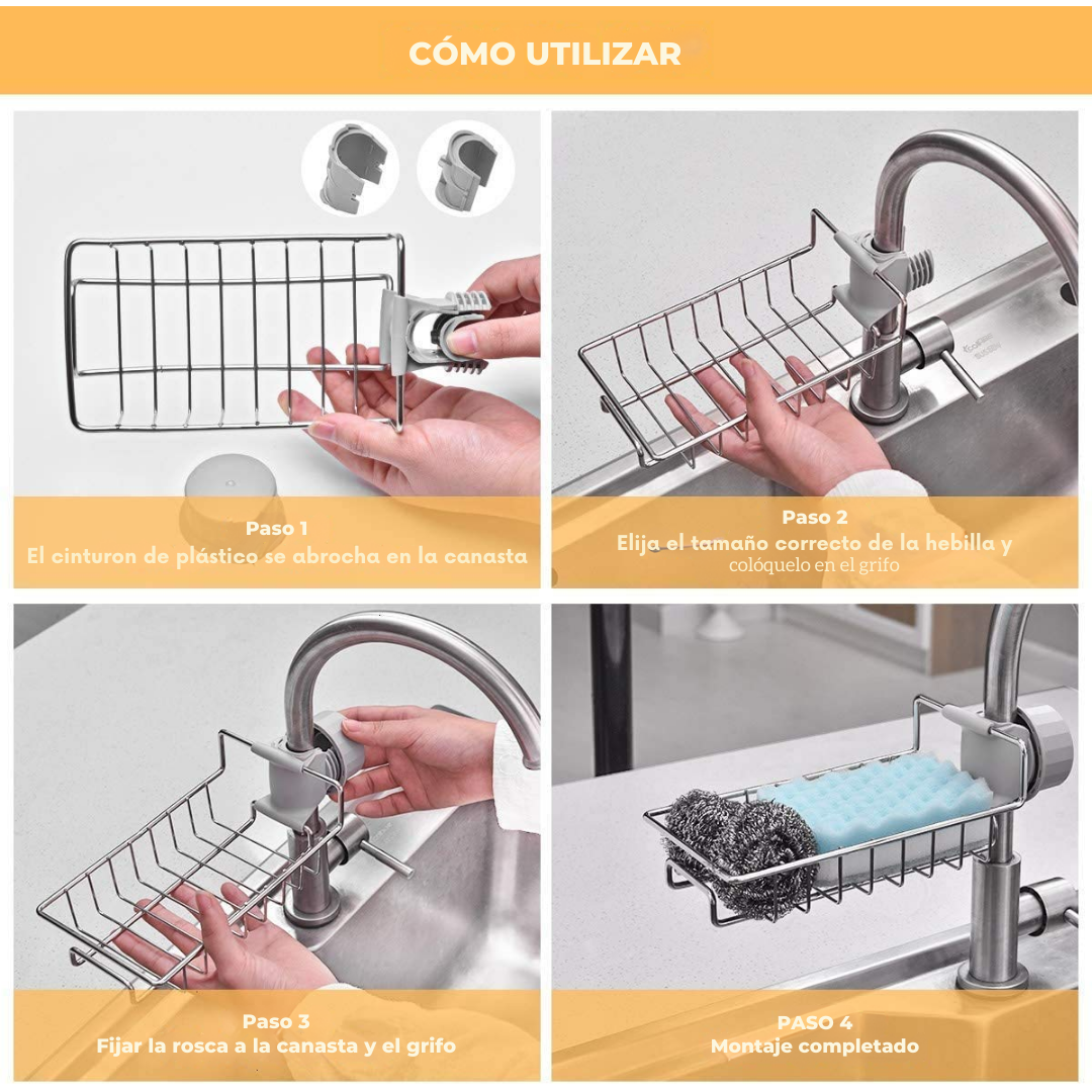 Soporte Escurridor de Cocina Lavaplatos Esponja M2408-24