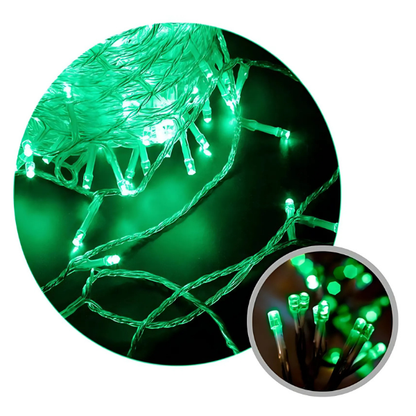 Extensión Luz LED Lineal Verde 200 Luces 14 Metros Cable Transp REF 1446