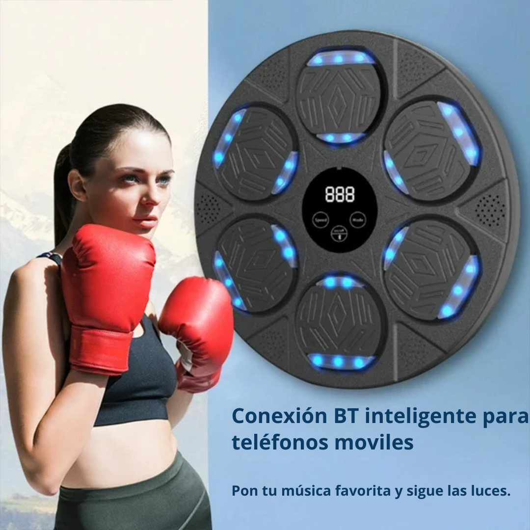 Tablero de Boxeo de Pared para Adultos Bluetooth + Guantes Gym