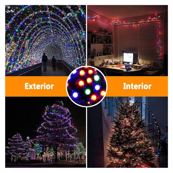 Extensión Luz LED Lineal Multicolor 200 Luces 14 Metros Cable Verde REF 1452A