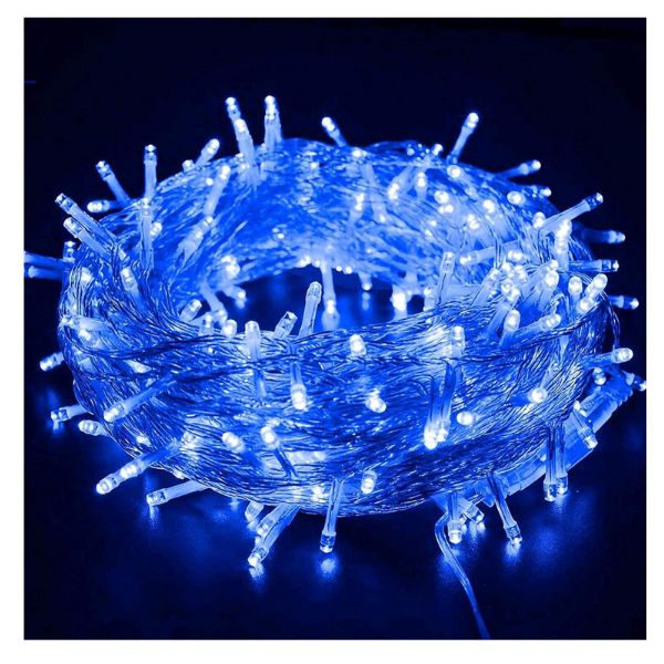 Extensión Luz LED Lineal Azul 200 Luces 14 Metros Cable Transp REF 1443