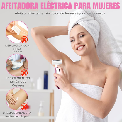 Depiladora Eléctrica Corporal 4 en 1 Kemei Mujer Recargable