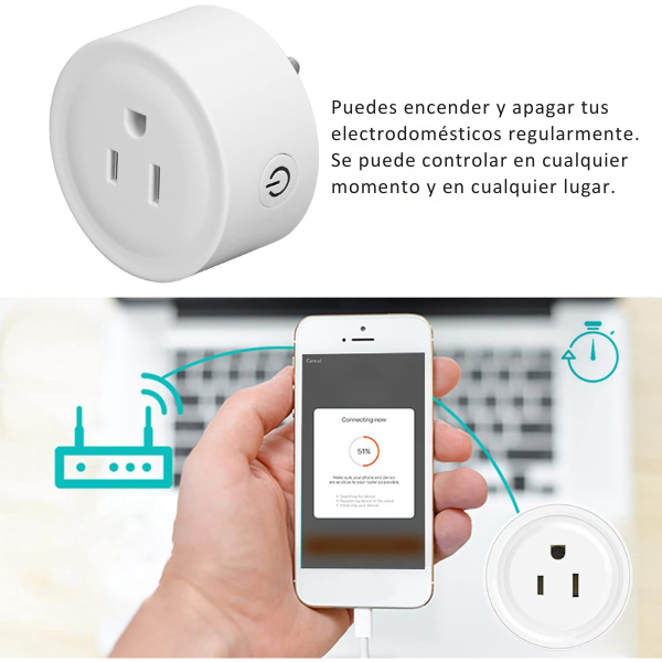 Enchufe Inteligente X2 Wifi Alexa Google Home Smart Plug Temporizador