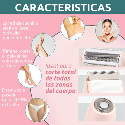 Máquina de Afeitar VGR Eéctrica 3 en 1 para Mujer V-735