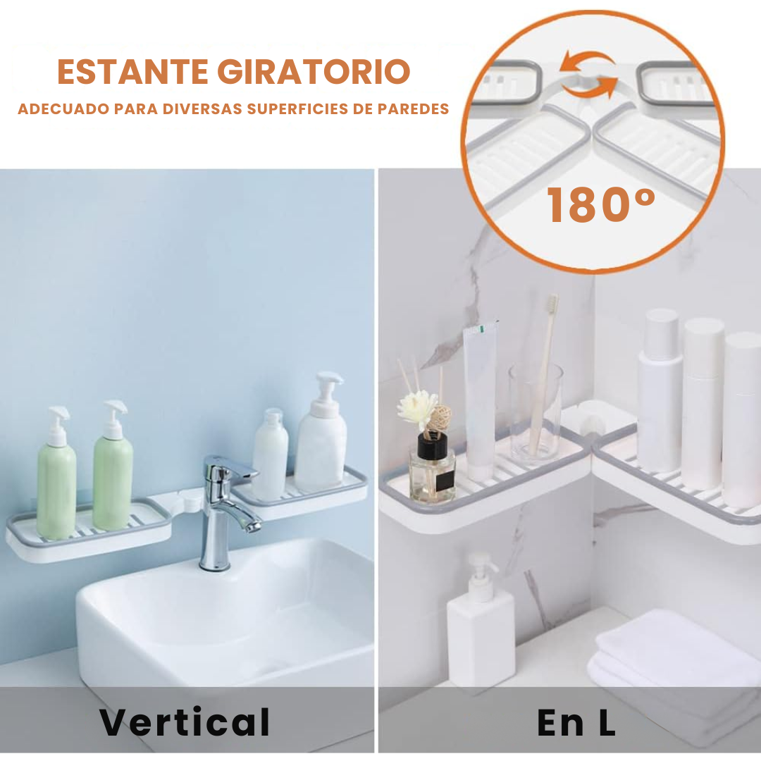 Estante Esquinero Giratorio Baño Organizador Accesorios