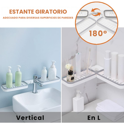 Estante Esquinero Giratorio Baño Organizador Accesorios