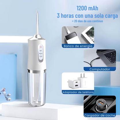 Irrigador Bucal Portátil Recargable Limpieza Dental